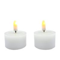 View 1.75" x 1" White Wax LED Tealights Candle with Timer (2 Pack)