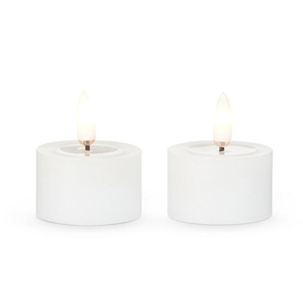 1.75" x 1" White Wax LED Tealights Candle with Timer (2 Pack)