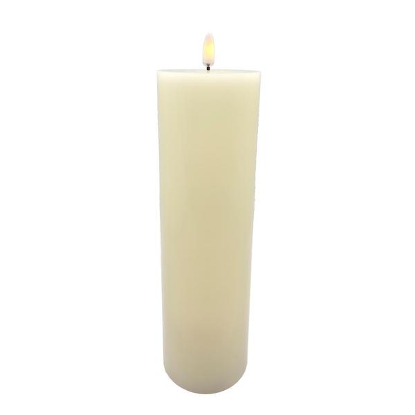 3" x 10" Ivory Wax LED Pillar Candle with Timer