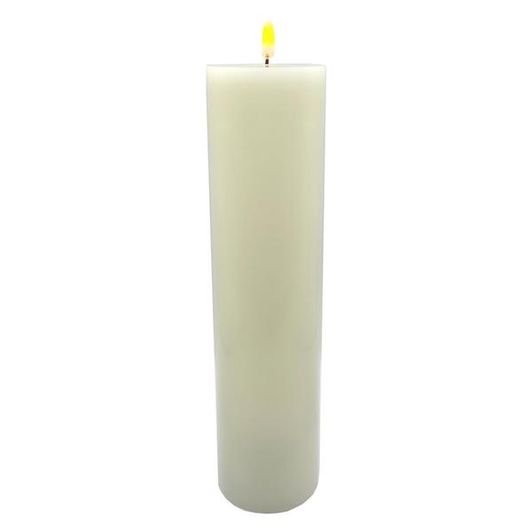 3" x 12" Ivory Wax LED Pillar Candle with Timer