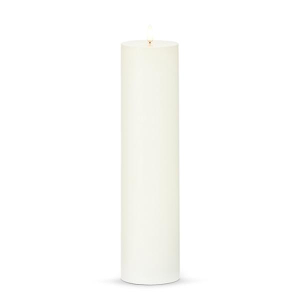 3" x 12" Ivory Wax LED Pillar Candle with Timer