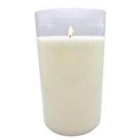 RAZ Imports 6" x 10" Ivory Wax Clear Glass LED Pillar Candle with Timer