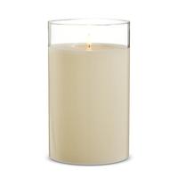 RAZ Imports 6" x 10" Ivory Wax Clear Glass LED Pillar Candle with Timer