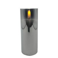 RAZ Imports 2" x 5" Ivory Wax Smoke Glass LED Pillar Candle with Timer
