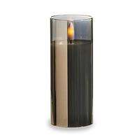 RAZ Imports 2" x 5" Ivory Wax Smoke Glass LED Pillar Candle with Timer