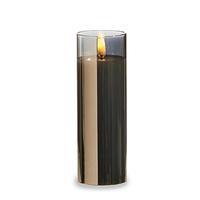 RAZ Imports 2" x 6" Ivory Wax Smoke Glass LED Pillar Candle with Timer