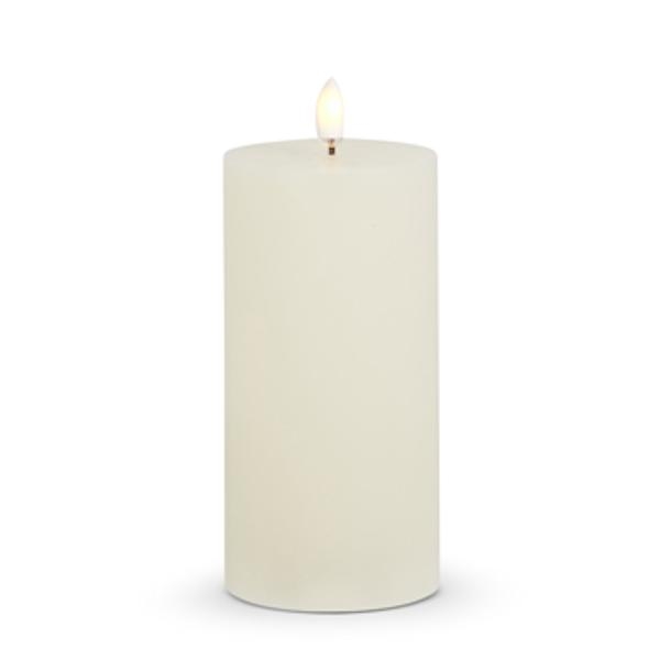 3" x 6" Ivory Wax LED Pillar Candle with Timer