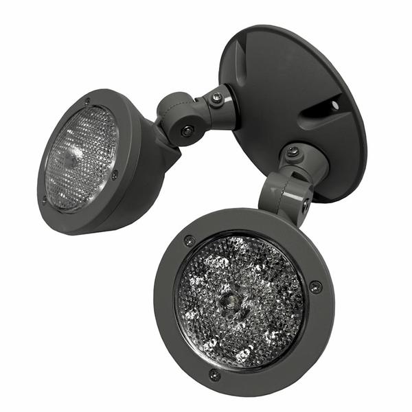 12 watt - Gray Twin Adjustable LED Lamp Head Quantum® Weatherproof Thermoplastic Cast Aluminum LED