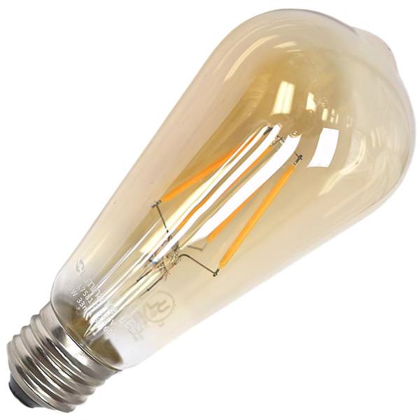 3.5 watt 120 volt ST19 Medium Screw Base 2200K Amber Nostalgic Antique Amber Dimmable LED Filament