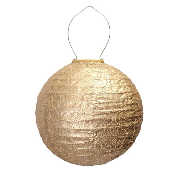 17.4" Round Gold Bazaar Pattern Lantern
