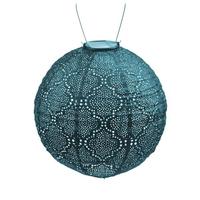 View 11.8" Round Sea Blue Bazaar Pattern Lantern