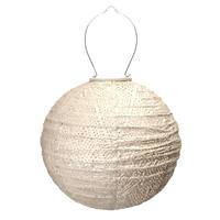 Lumiz 15" Round Light Taupe Ikat Pattern Lantern