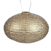 Lumiz 16.6" Oval Gold Ikat Pattern Lantern