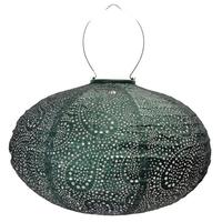 Lumiz 16.6" Oval Green Paisley Pattern Lantern