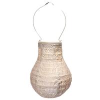 View 13.9" Bulb Taupe Fan Pattern Lantern
