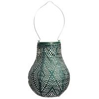 View 7.8" Bulb Green Ikat Pattern Lantern