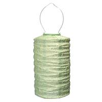 View 19" Cylinder Light Green Fan Pattern Lantern