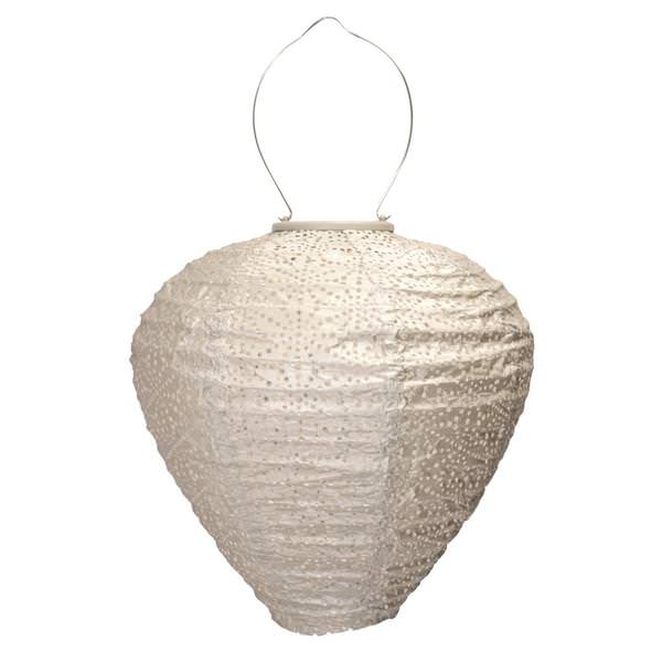 17.8" Balloon Light Taupe Sashiko Pattern Lantern