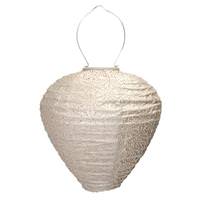 View 17.8" Balloon Light Taupe Sashiko Pattern Lantern