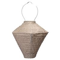 View 11" Diamond Ikat Taupe Battery Operated Dimmable LED