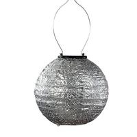 Lumiz 7" Round Silver Topaze Pattern Lantern