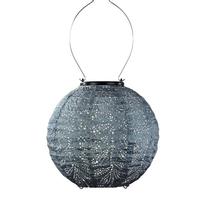 Lumiz 7" Round Grey Blue Folia Pattern Lantern