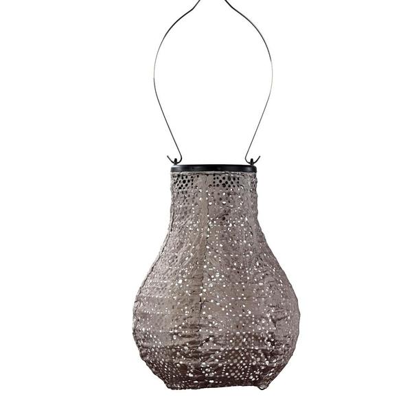 7.9" Bulb Taupe Lace Pattern Lantern