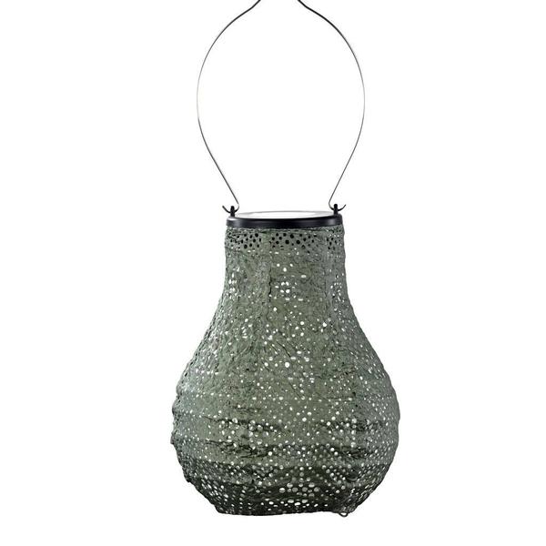 7.9" Bulb Sage Green Topaze Pattern Lantern