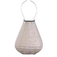 Lumiz 9" Tulip Light Taupe Topaze Pattern Lantern