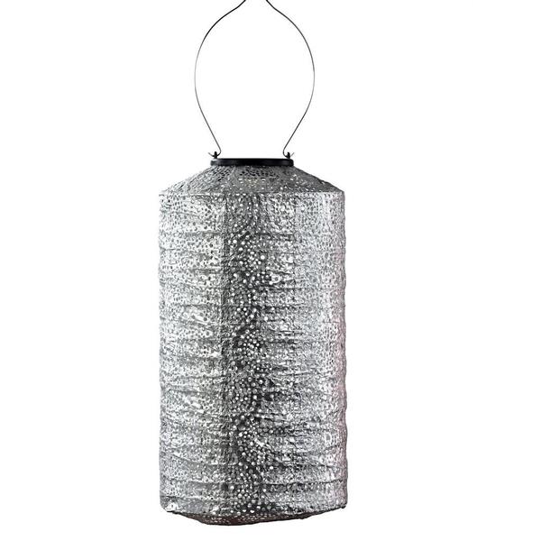 13" Cylinder Silver Occult Pattern Lantern