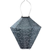 View 11" Diamond Grey Blue Lace Pattern Lantern
