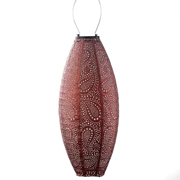 17.7" Long Oval Copper Paisley Pattern Lantern