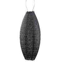 Lumiz 17.7" Long Oval Dark Grey Mosaic Pattern Lantern