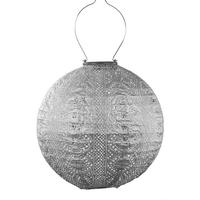 Lumiz 11.8" Round Silver Lace Pattern Lantern