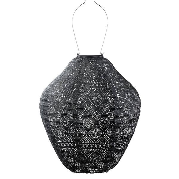 13.4" Jar Dark Grey Spectare Pattern Lantern
