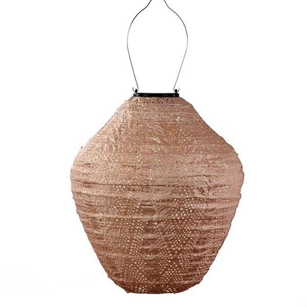 13.4" Jar Pink Ikat Pattern Lantern