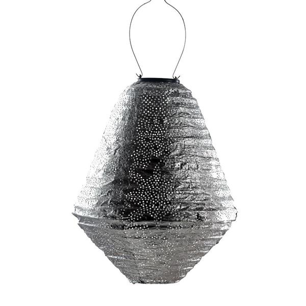 14.6" Can Silver Marrakesh Pattern Lantern