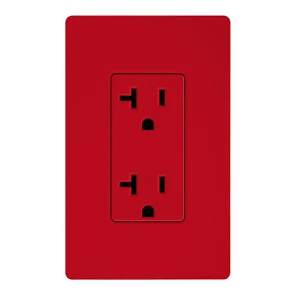 Hot Red 20 amp 120 volt Receptacle Outlet