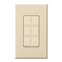 Lutron 6-Port Beige Frame with Blanks