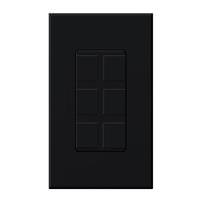 Lutron 6-Port Black Frame with Blanks