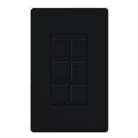 Lutron 6-Port Black Gloss Wallplate