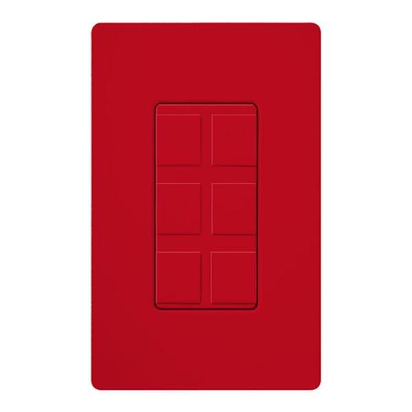 6-Port Hot Red Frame with Blanks