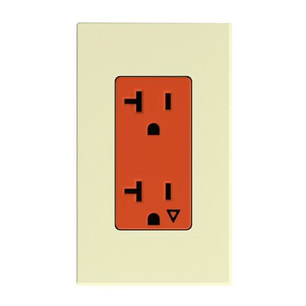 Almond 20 amp 120 volt Isolated Ground Receptacle Outlet