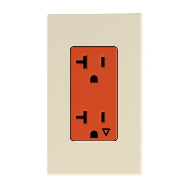 Light Almond 20 amp 120 volt Isolated Ground Receptacle Outlet