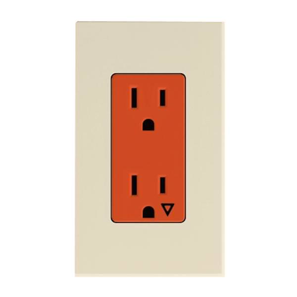 Light Almond 15 amp 120 volt Isolated Ground Receptacle Outlet