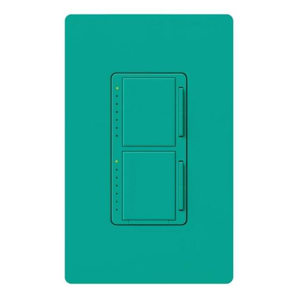 120 volt Turquoise 300 x 2 watt Single-Pole Incandescent / Halogen Wall Dual Dimmer Switch