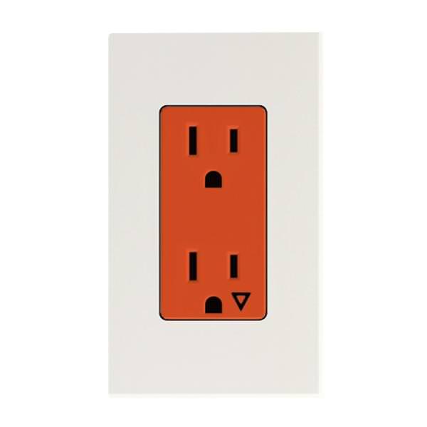 White 15 amp 120 volt Isolated Ground Receptacle Outlet