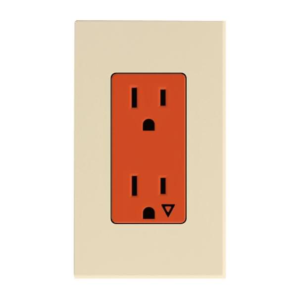 Beige 15 amp 120 volt Isolated Ground Receptacle Outlet