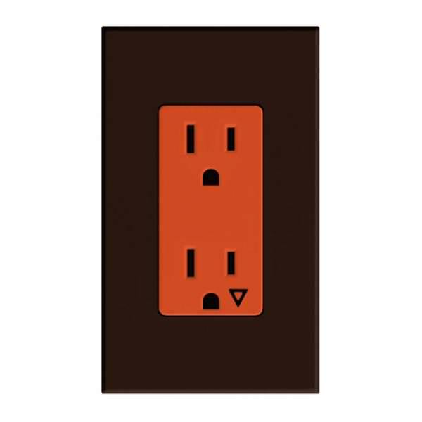 Brown 15 amp 120 volt Isolated Ground Receptacle Outlet