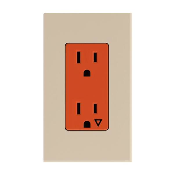 Taupe 15 amp 120 volt Isolated Ground Receptacle Outlet